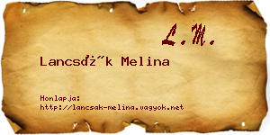 Lancsák Melina névjegykártya
